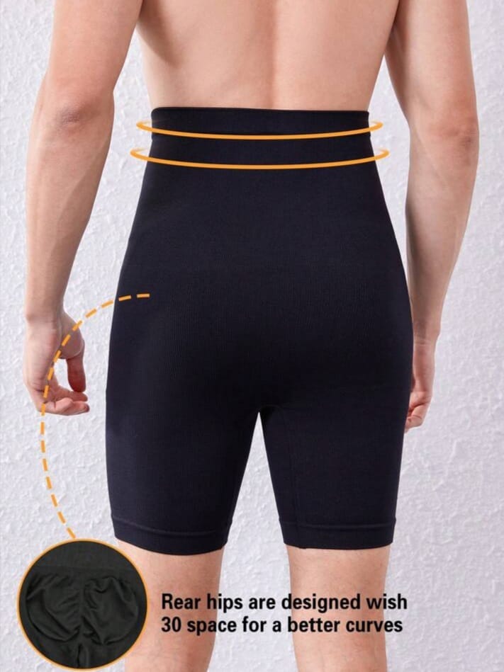 Men's High-Waist Seamless Compression Shorts – Tummy Control Body Shaper